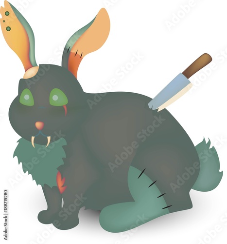 Rabbit zombie art