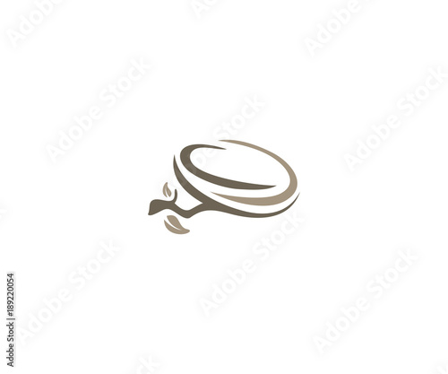 Nest logo template. Nest on a branch vector design. Nesting house illustration