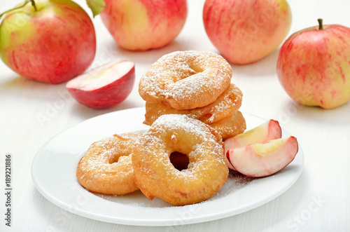 Donuts with apple slices