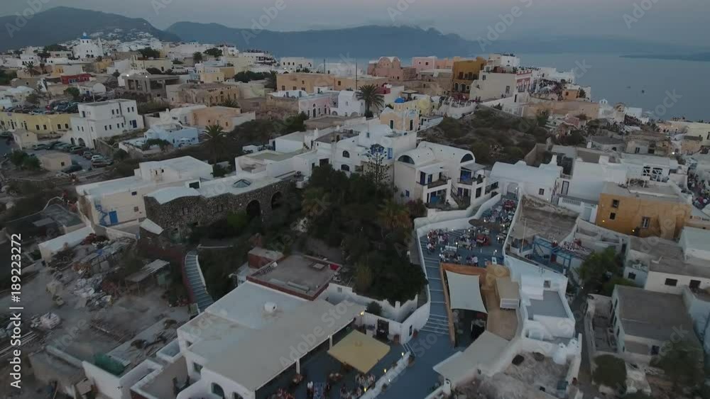 4K Drone Shot Of Santorini Island After Sunset 4K Drone Shot Of Santorini Island After Sunset