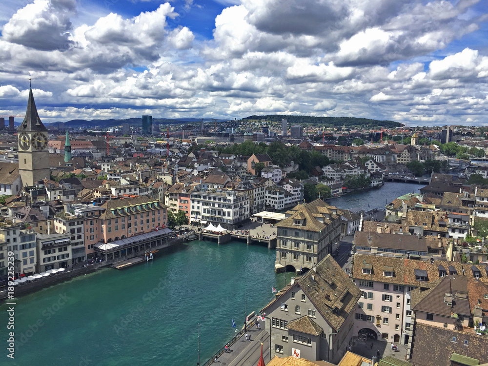 View from above to  Zurich. Switzerland
