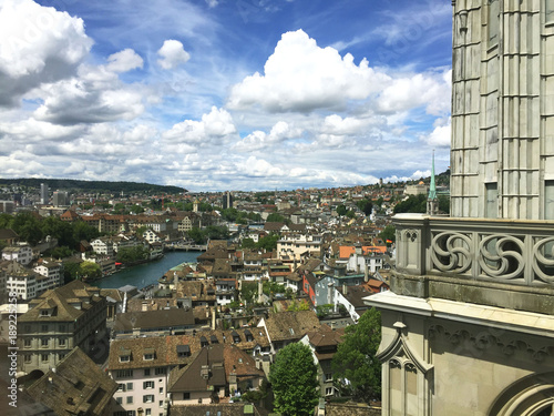 View from above to Zurich. Switzerland