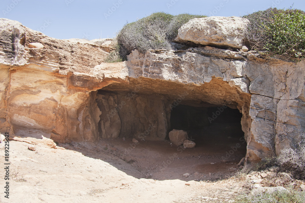 Cyclop's rock Cave. Cyprus landscape