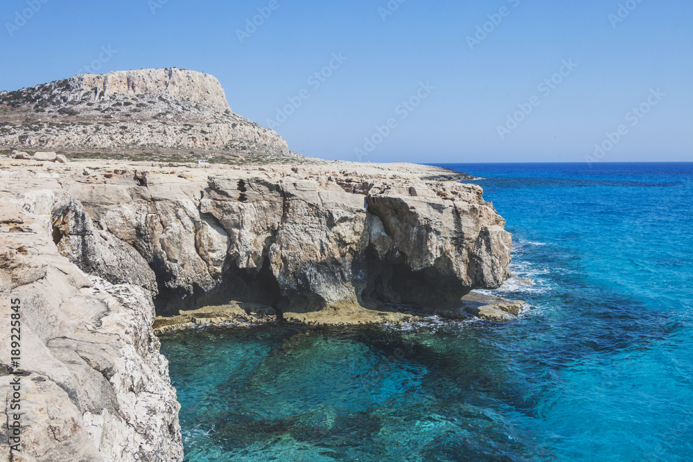 Fototapeta premium Mediterranean sea landscape. Cavo Greco, Cyprus.
