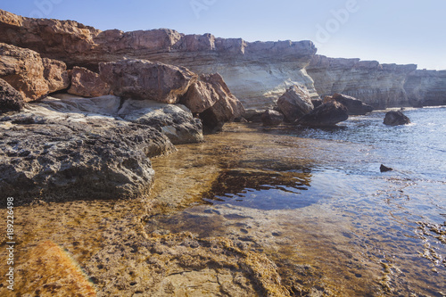 Ayia Napa, Cyprus. Sea caves of Cavo Greco Cape.