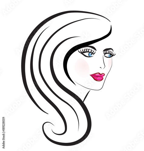 Beautiful woman hair salon vector