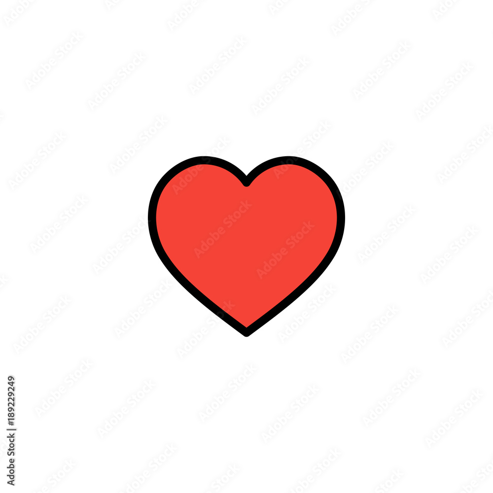 Outline red heart icon isolated on white background. Line love pictogram. Valentines day symbol for website design, mobile application, logo, ui. Editable stroke. Vector illustration. Eps10.