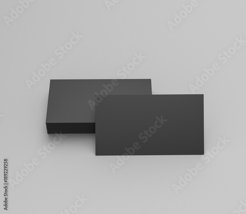 Black business cards blank mockup - template. 3d rendering