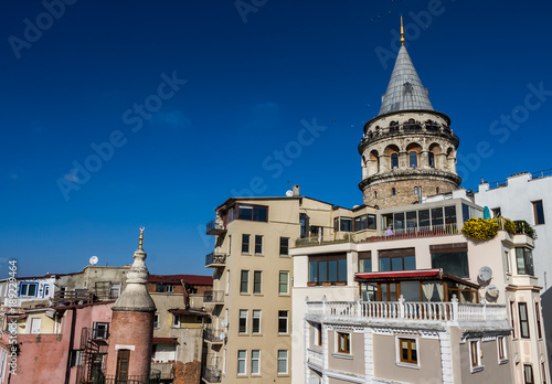 Galata Tower from Konak Cafe, Istanbul / Turkey