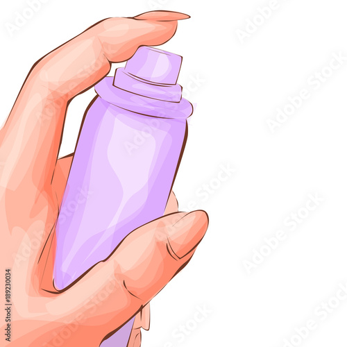 Aluminium Colorful Beauty Spray Can Set. Vector illustration of hairspray