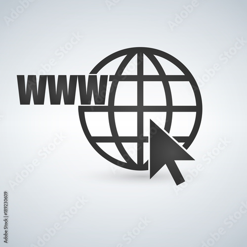 Click to go to online website or internet flat vector icon for apps and websites