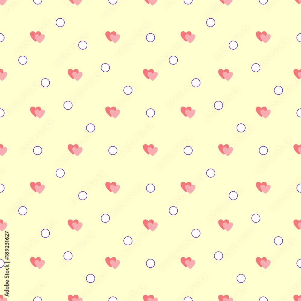 Heart and polka seamless pattern