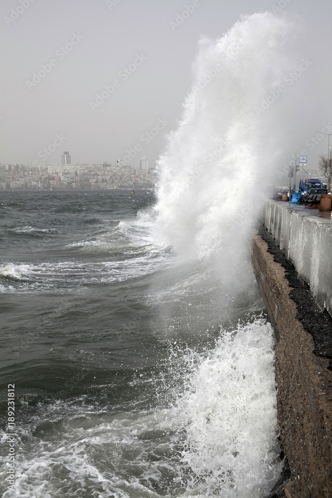 storm in Salacak ,Istanbul,Turkey