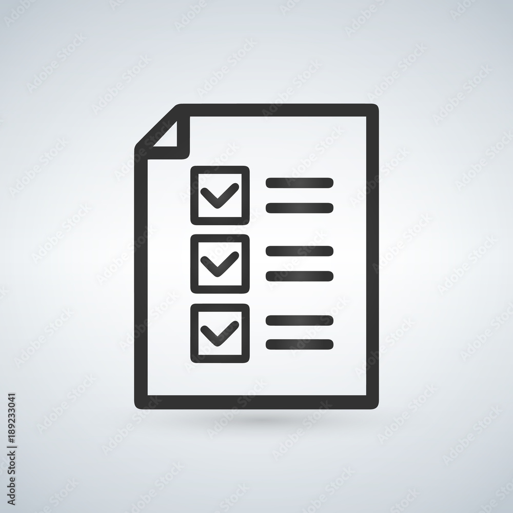 Checklist icon from Business Set. Vector style flat symbol, black color isolated on white background. Design for software, web toolbars, ui, apps. Checklist icon from Business Set. Vector style flat symbol, black color isolated on white background. Design for software, web toolbars, ui, apps.