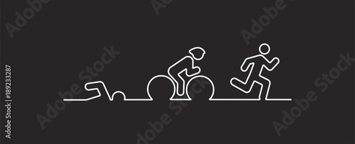 Vector illustration triathlon, flat design photo