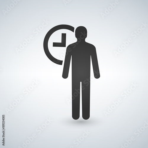 Men witn clock icon simple ...