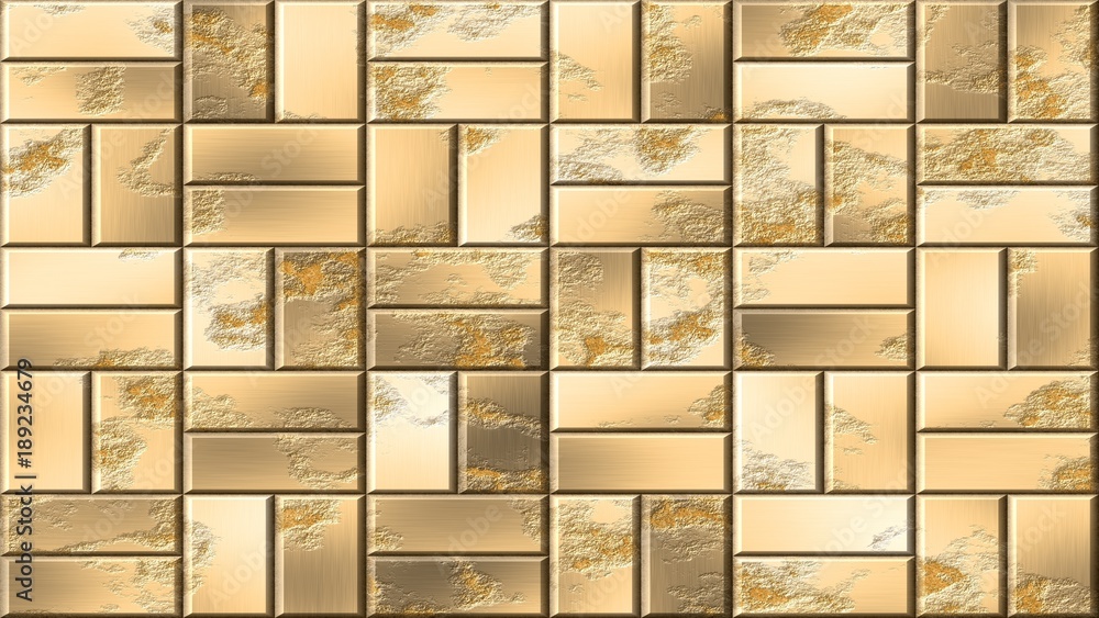 gold metal panels seamless pattern texture background - metallic bricks on wall gold metal panels seamless pattern texture background - metallic bricks on wall