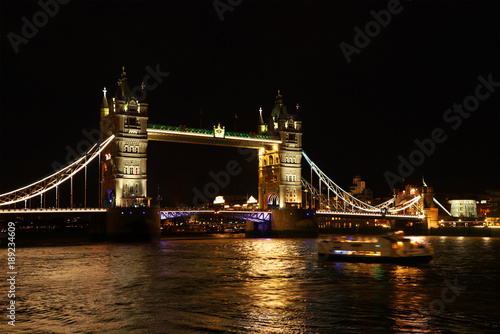 Tower Bridge by night  London  UK  Europe