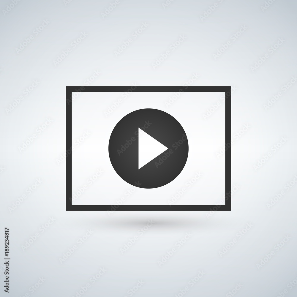 Play circle button in square Play circle button in square