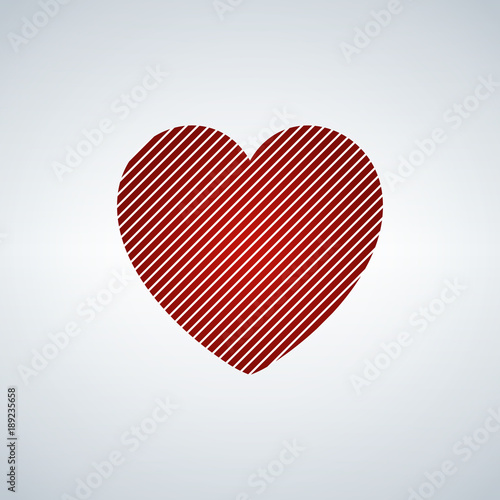 red heart with diagonal str...