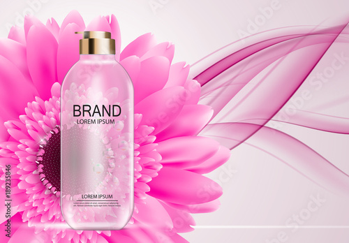 Design Cosmetics Product  Template for Ads or Magazine Background. 3D Realistic Vector Iillustration