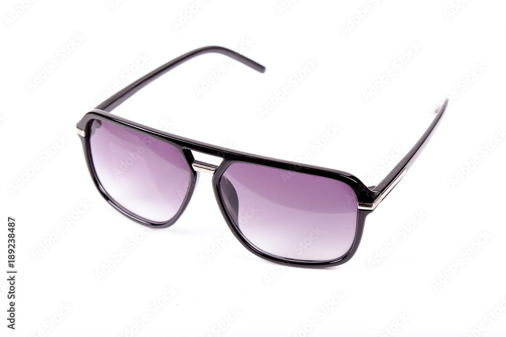 Black men's Sunglasses, spectacles isolated on white background Black men's Sunglasses, spectacles isolated on white background