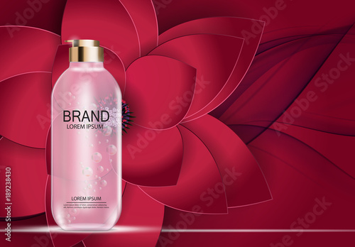 Design Cosmetics Product  Template for Ads or Magazine Background. 3D Realistic Vector Iillustration