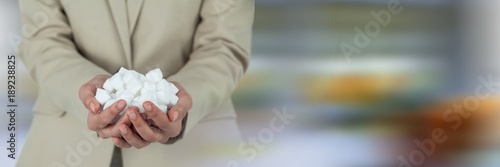 Sugar cubes in hands of business person © vectorfusionart