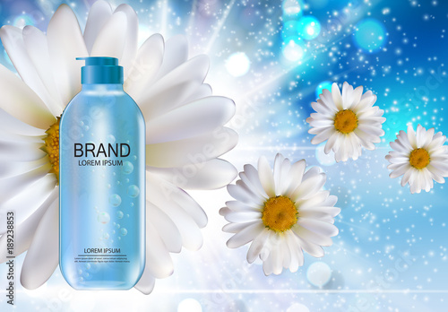 Design Cosmetics Product  Template for Ads or Magazine Background. 3D Realistic Vector Iillustration