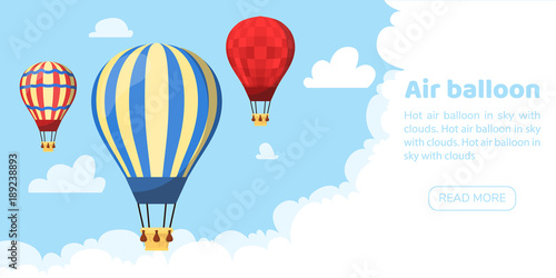 Canvas-taulu Flat hot air balloon