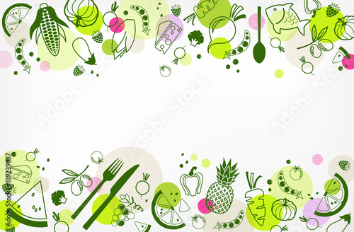 Gluten-free and low FODMAP diet design: colourful & well-balanced - vector illustration