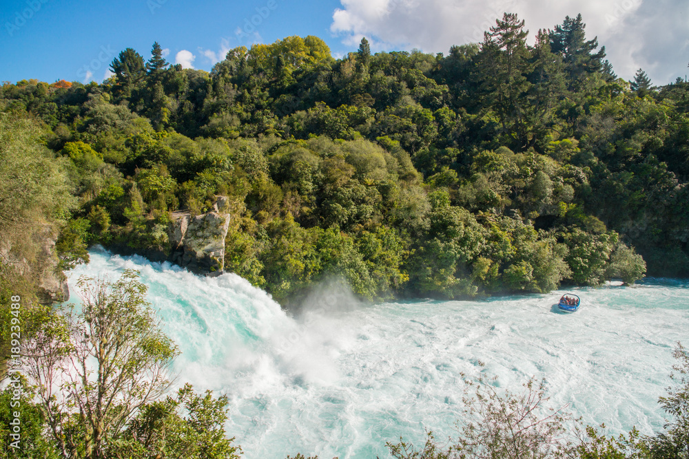 Huka Falls the most iconic tourist attraction in North Island of New Zealand. Huka Falls the most iconic tourist attraction in North Island of New Zealand.