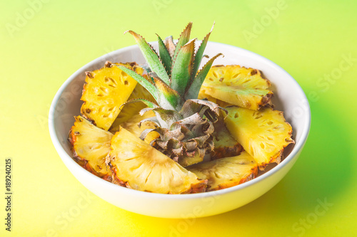 pineapple pieces fruits tropical