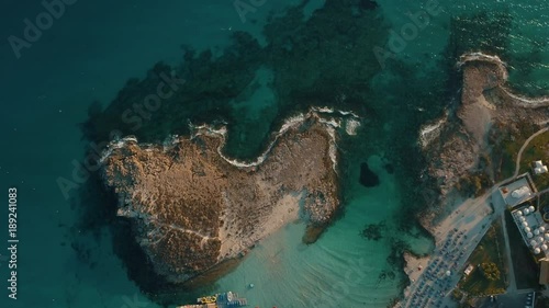 Aerial view of little Island hear Nissi Beach in Ayia Napa, Cyprus