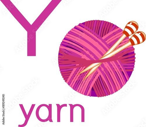Letter Y for yarn ball