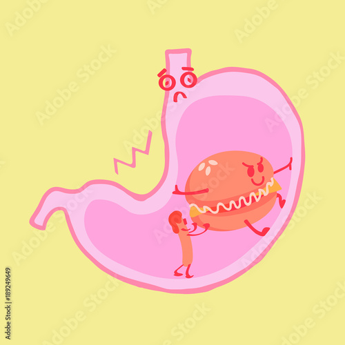 Harmful food stretches the stomach