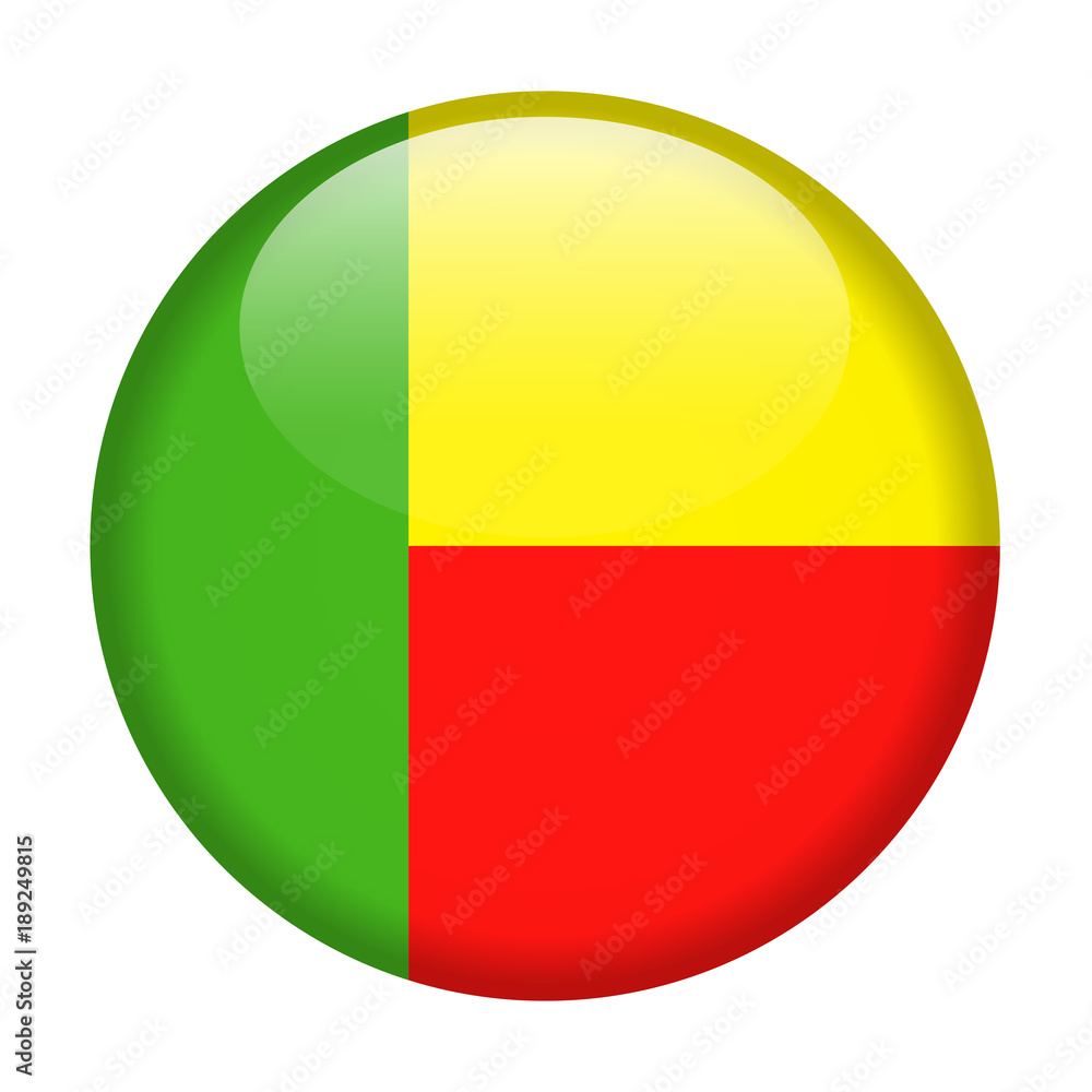 Benin Flag Vector Round Icon Benin Flag Vector Round Icon