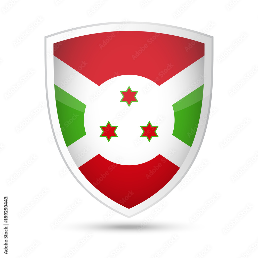 Burundi Flag Vector Shield Icon Burundi Flag Vector Shield Icon
