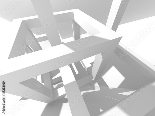 White Architecture Construction Modern Interior Background