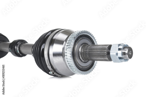 Obraz na plátně Part of drive shaft isolated on white with selective focus