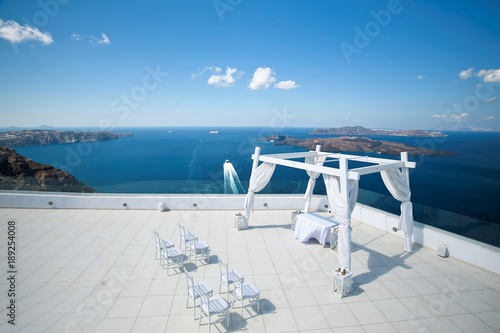 a place for weddings on the island of Santorini, the beautiful island of Santorini