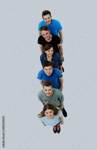 casual group of happy people isolated over white © ASDF