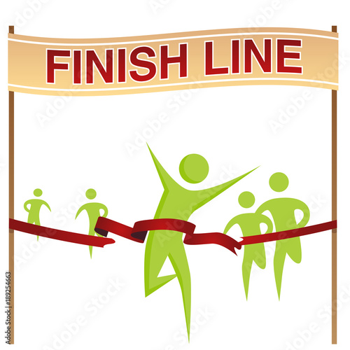 Man Running Across Finish Line
