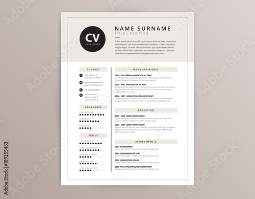 CV / resume template - elegant stylish vector design