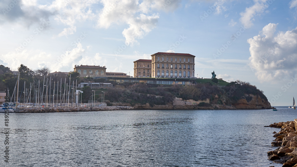 Marseille / France / January 2018 : Le Pharo Taken From Old Habour Marseille