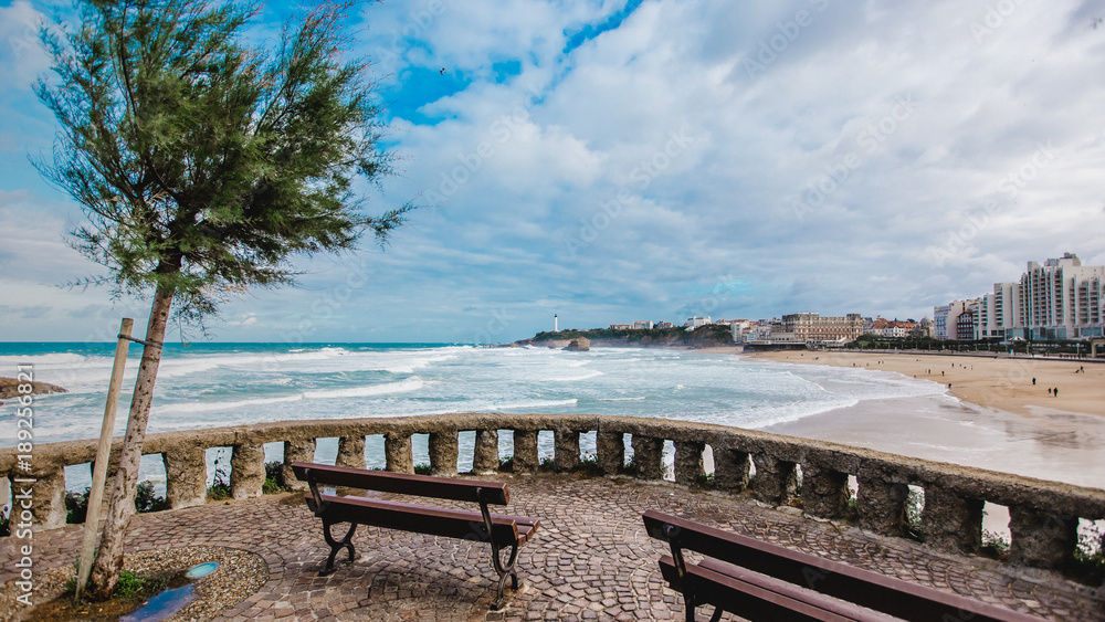 Fototapeta premium biarritz francja krajobraz plaża ocean