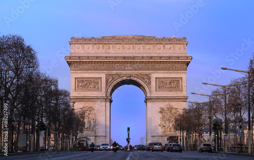 The famous Triumphal Arch , Paris, France.