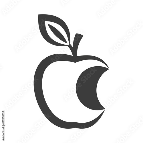 Simple Apple Set Icon on white background