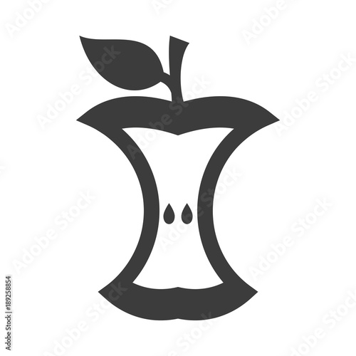Simple Apple Set Icon on white background