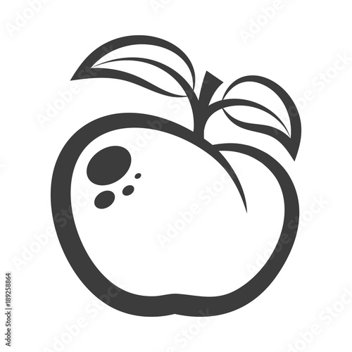 Simple Apple Set Icon on white background